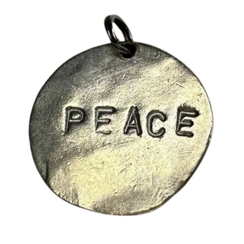 Peace Pendant for Necklace Silver-Colored